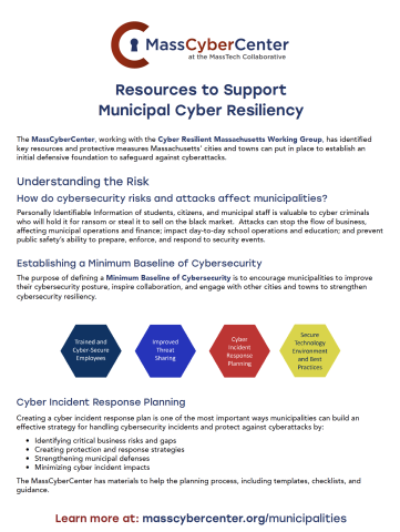 ​ Thumbnail of Municipal Cybersecurity One Pager PDF [Click and drag to move] ​
