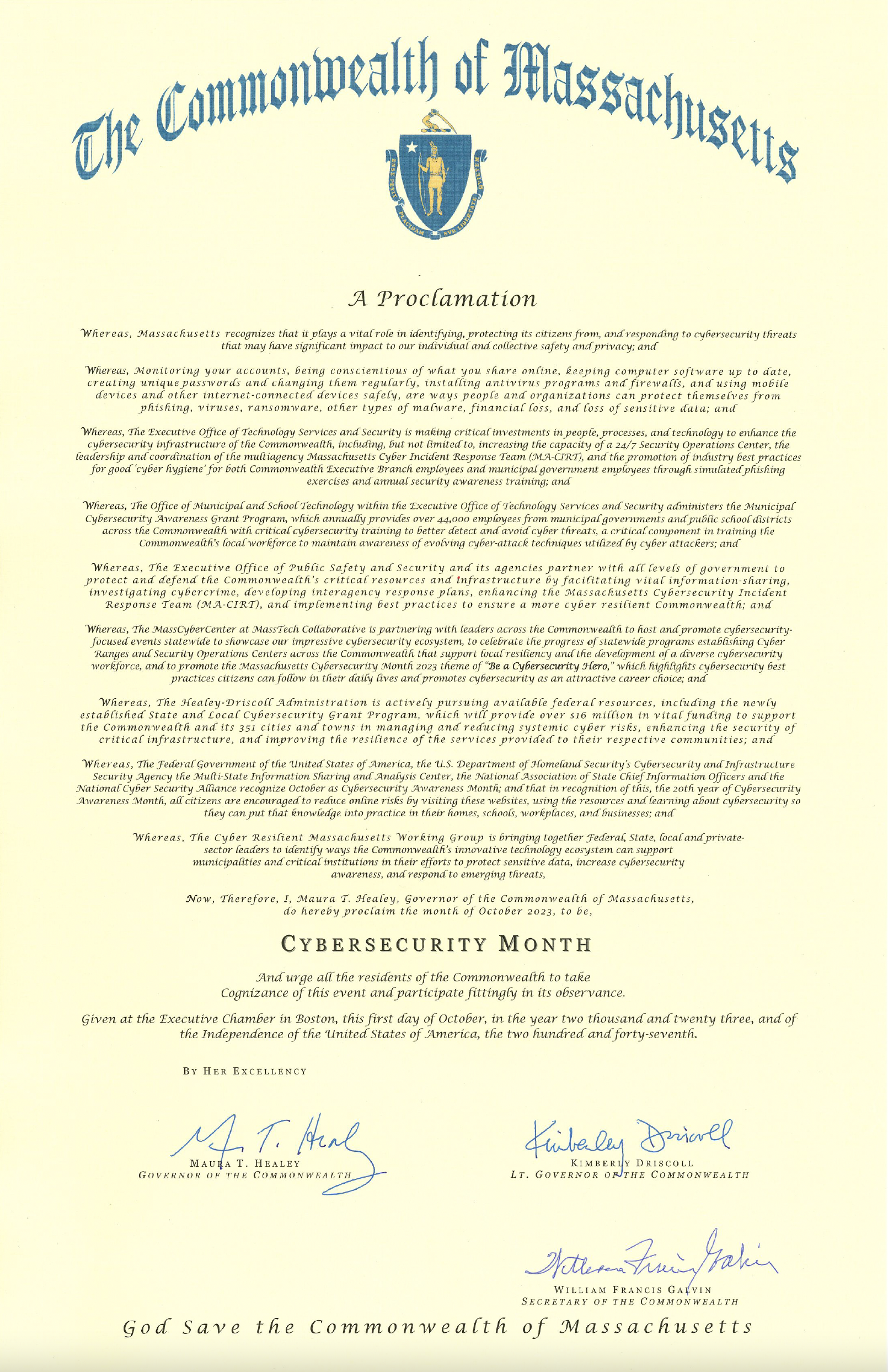 Cyber Month Proclamation