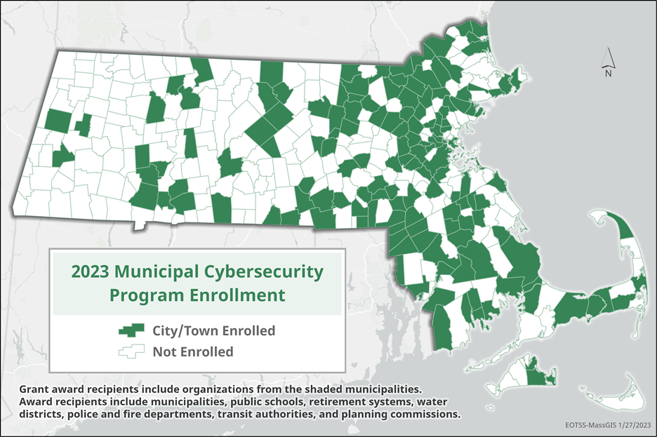 EOTSS Cybersecurity Grant Awards Map